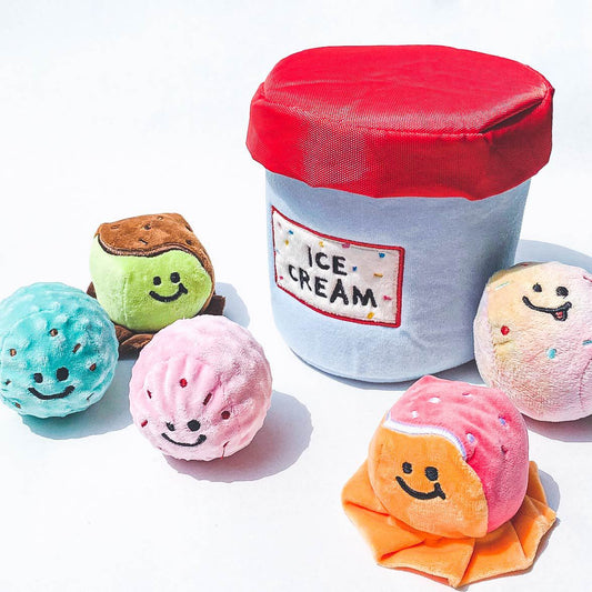 《寵物》韓國冰淇淋藏食桶寵物玩具發光球套裝