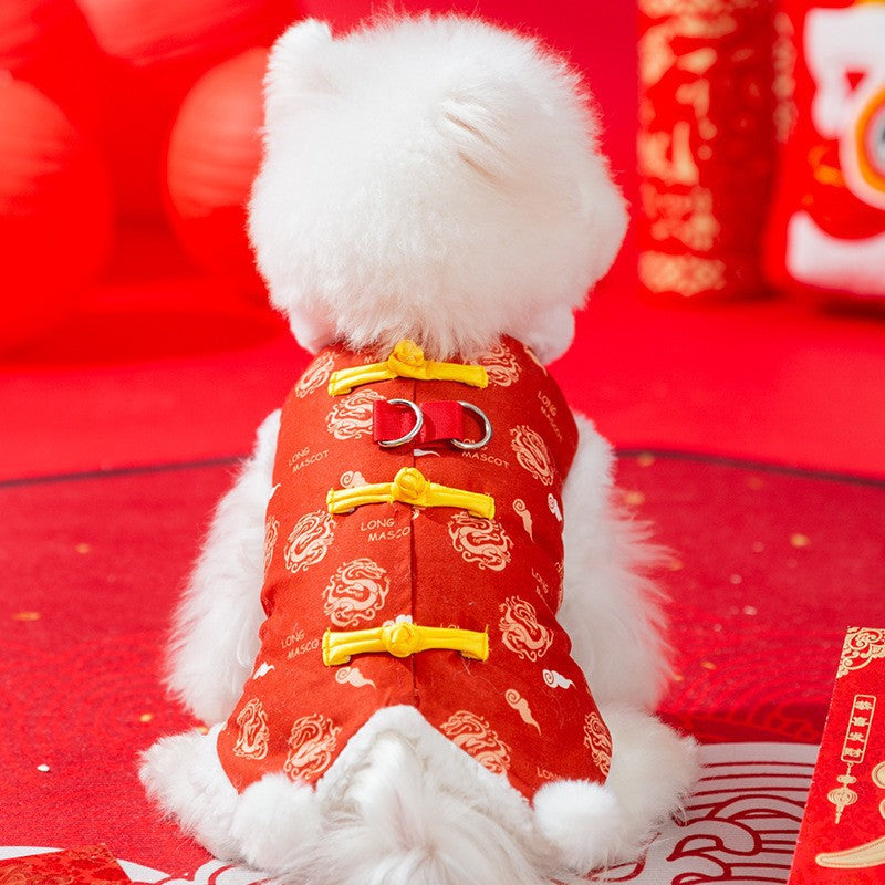 《寵物》多款新年喜慶寵物唐裝保暖棉服